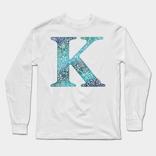 Floral Letter K - Dusk, capital letter Long Sleeve T-Shirt